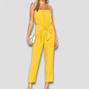 BCBGeneration Yellow Strapless Jumpsuit Rayon Blend - Small